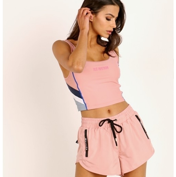 New P.E Nation Flex It Pink Pale Sports Bra Tank Top New With Tag Size Medium - Picture 7 of 16